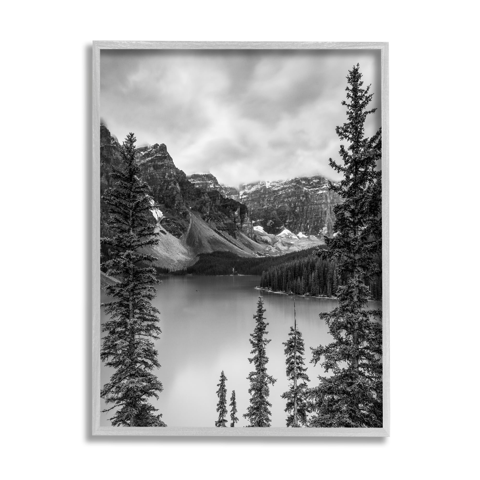 Stupell Industries Woodland Pond Scenery Landscape Photography Gray Framed Art Print Wall Art, 16 x 20