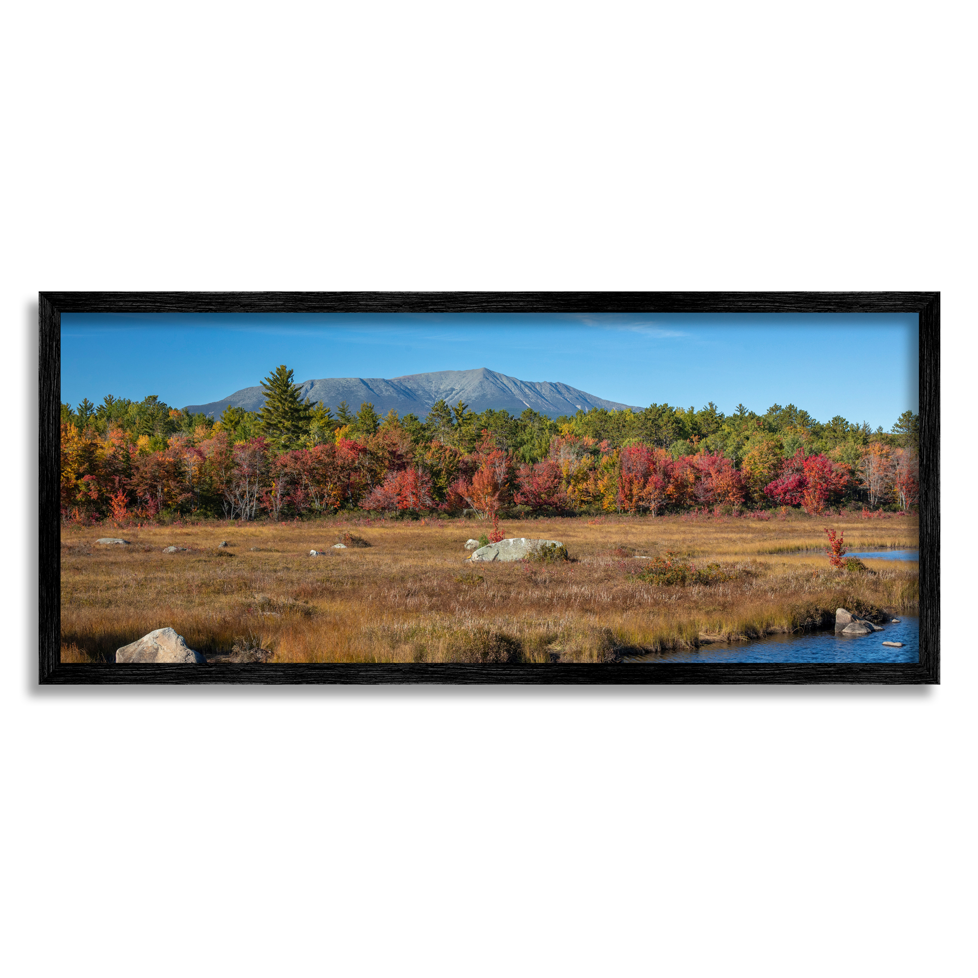 Stupell Industries Woodland Stream Landscape Landscape Photography Black Framed Art Print Wall Art, 30 x 13