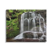 Stupell Industries Woodland Waterfall Nature Creek Landscape Photography Gallery Wrapped Canvas Print Wall Art