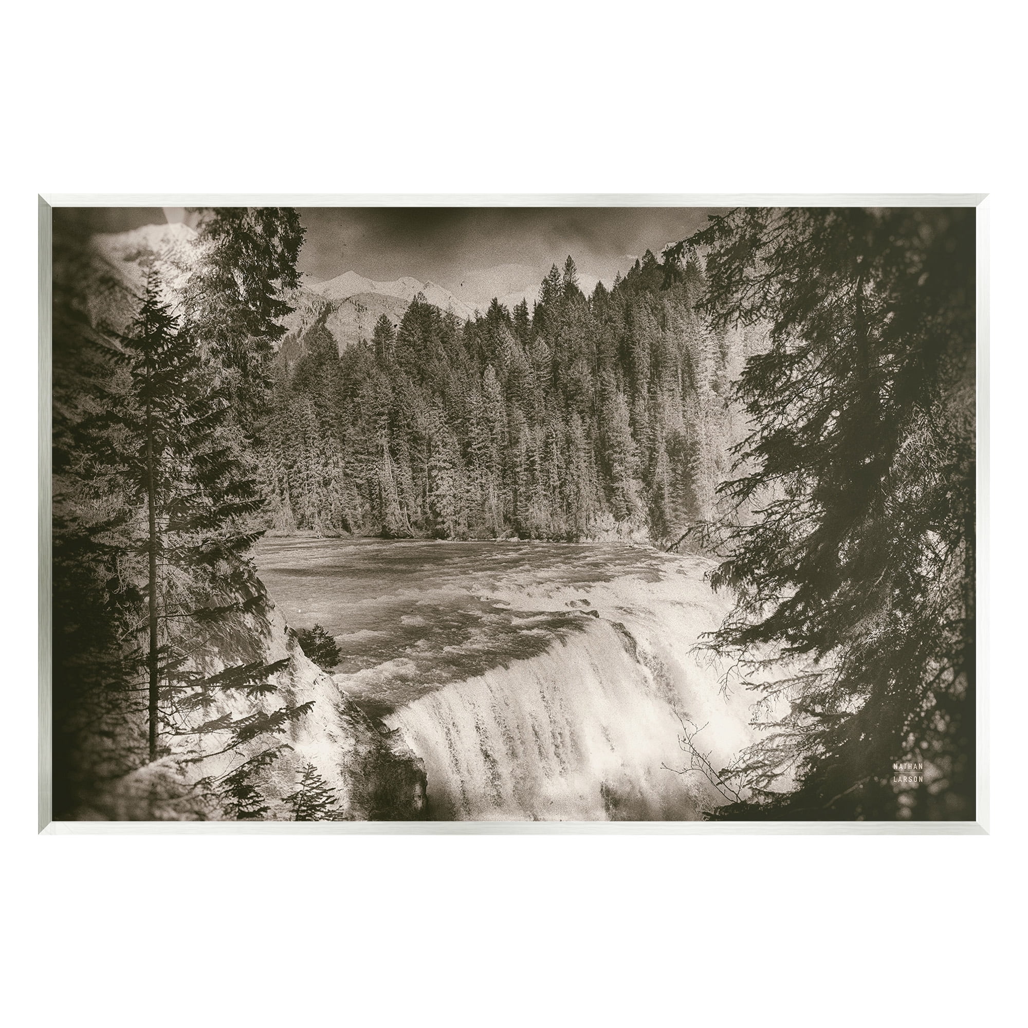 Stupell Industries Woodland Waterfall Photography Landscape Photography Unframed Art Print Wall Art, 19 x 13
