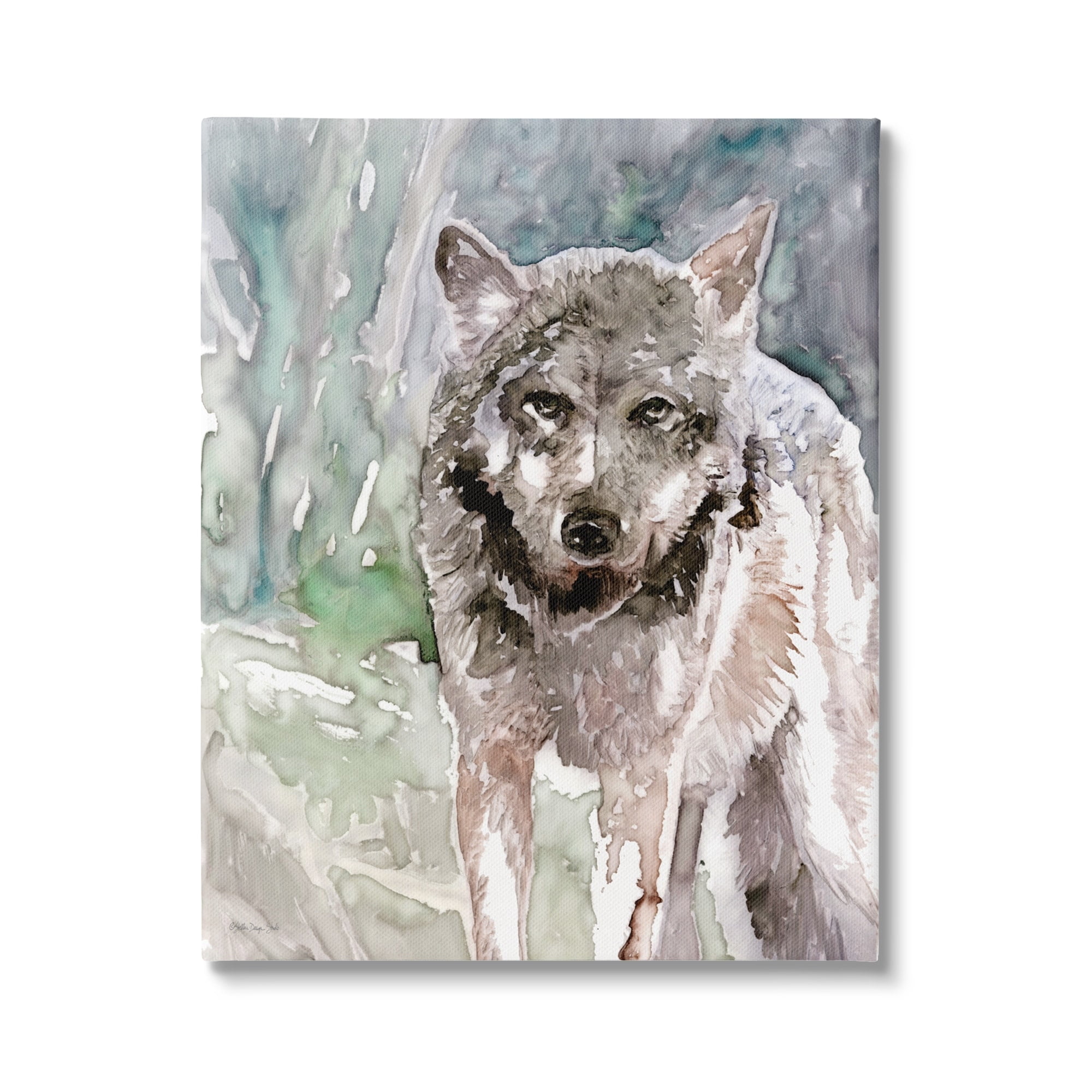 Stupell Industries Woodlands Coyote Watercolor Effect Wildlife Portrait Canvas Wall Art, 16 x 20, Design by Stellar Design Studio