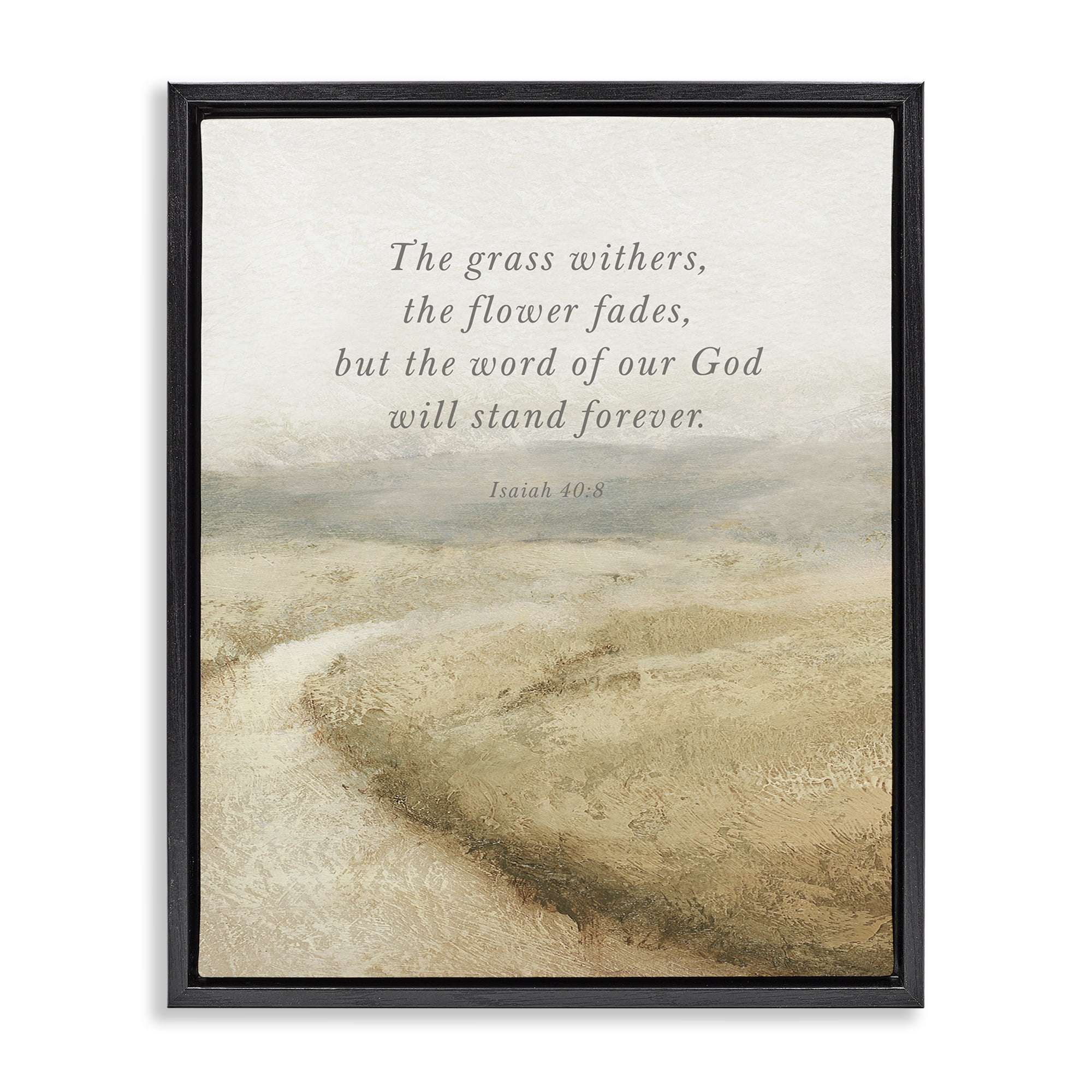 Stupell Industries Word Of God Isaiah Proverb Black Framed Floater Canvas Wall Art, design by John Spaeth