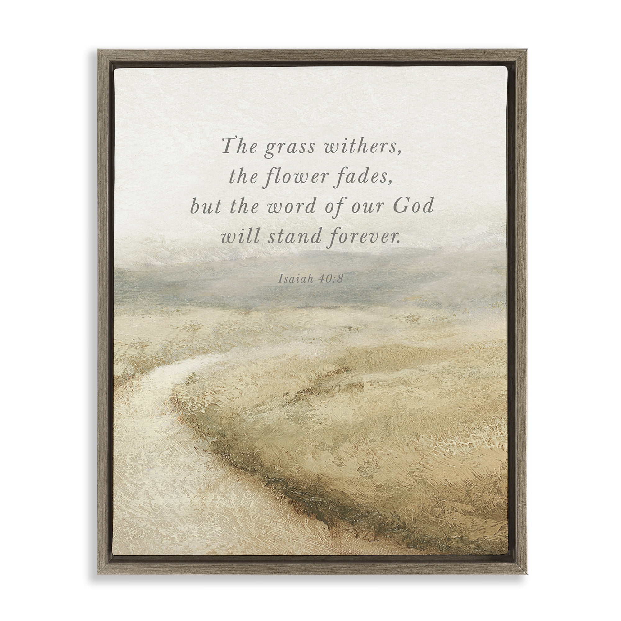 Stupell Industries Word Of God Isaiah Proverb Brown Framed Floater Canvas Wall Art, design by John Spaeth