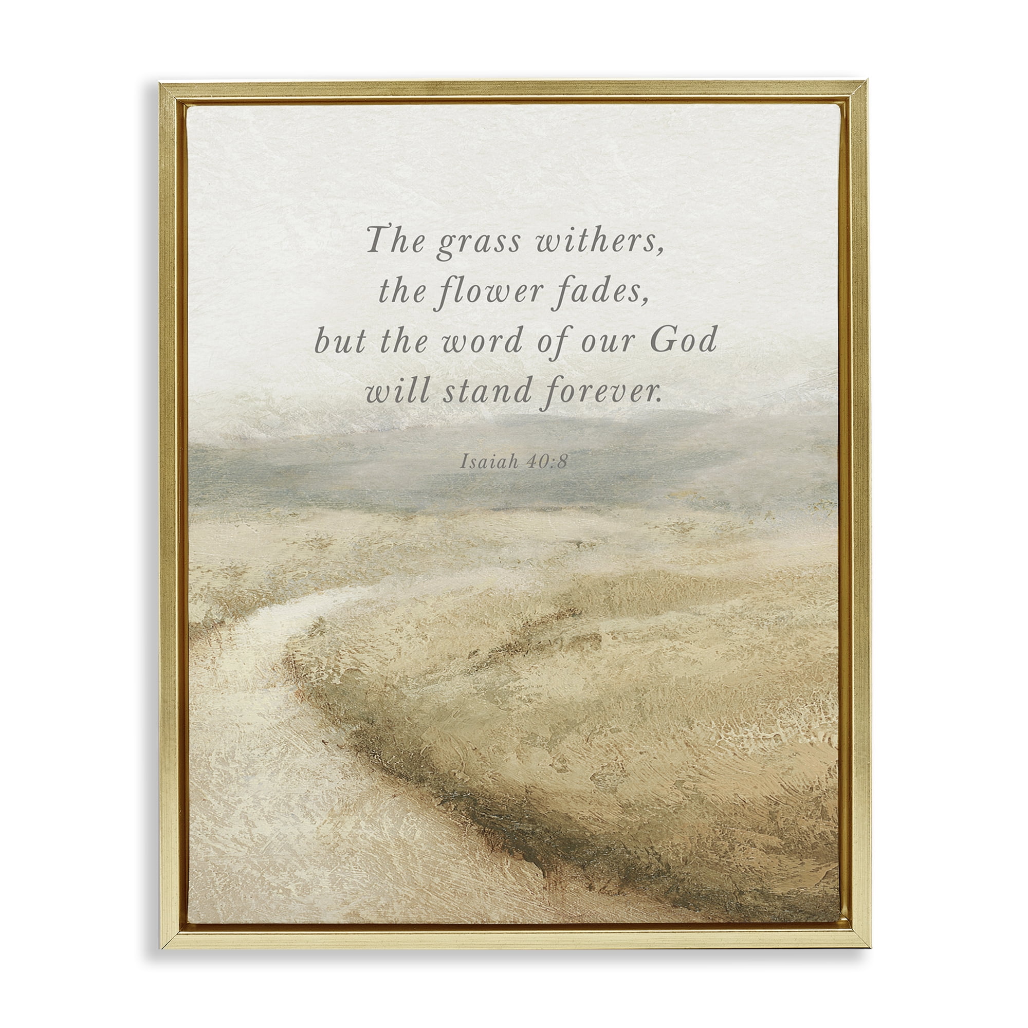 Stupell Industries Word Of God Isaiah Proverb Gold Framed Floater Canvas Wall Art, design by John Spaeth