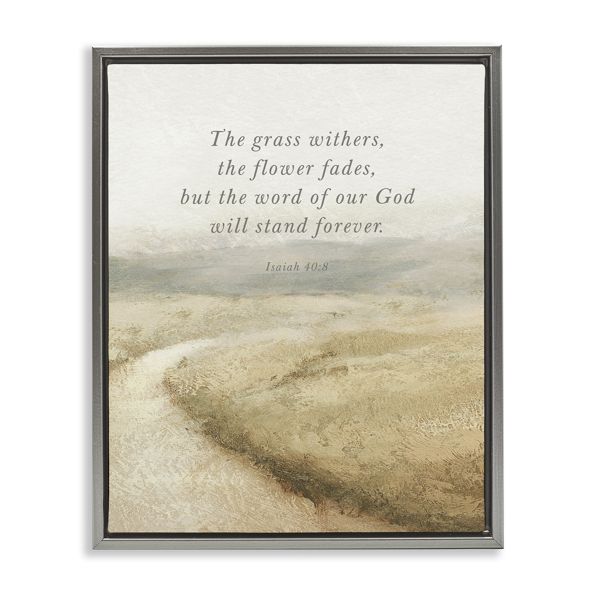 Stupell Industries Word Of God Isaiah Proverb Gray Framed Floater Canvas Wall Art, design by John Spaeth