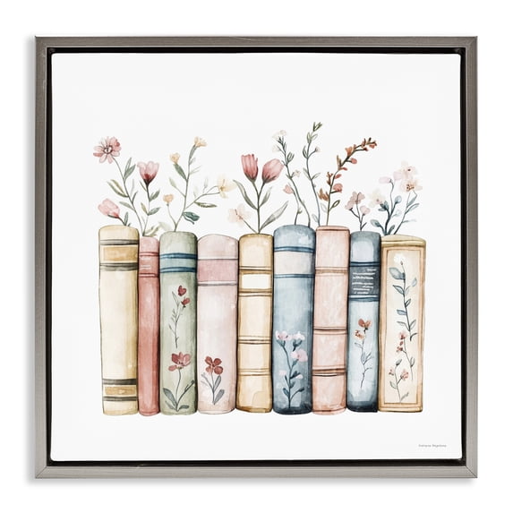 Stupell Industries Farmhouse Words That Blossom Gray Floating Frame Canvas Art, 18 x 18, by Svetlana Aleynikova