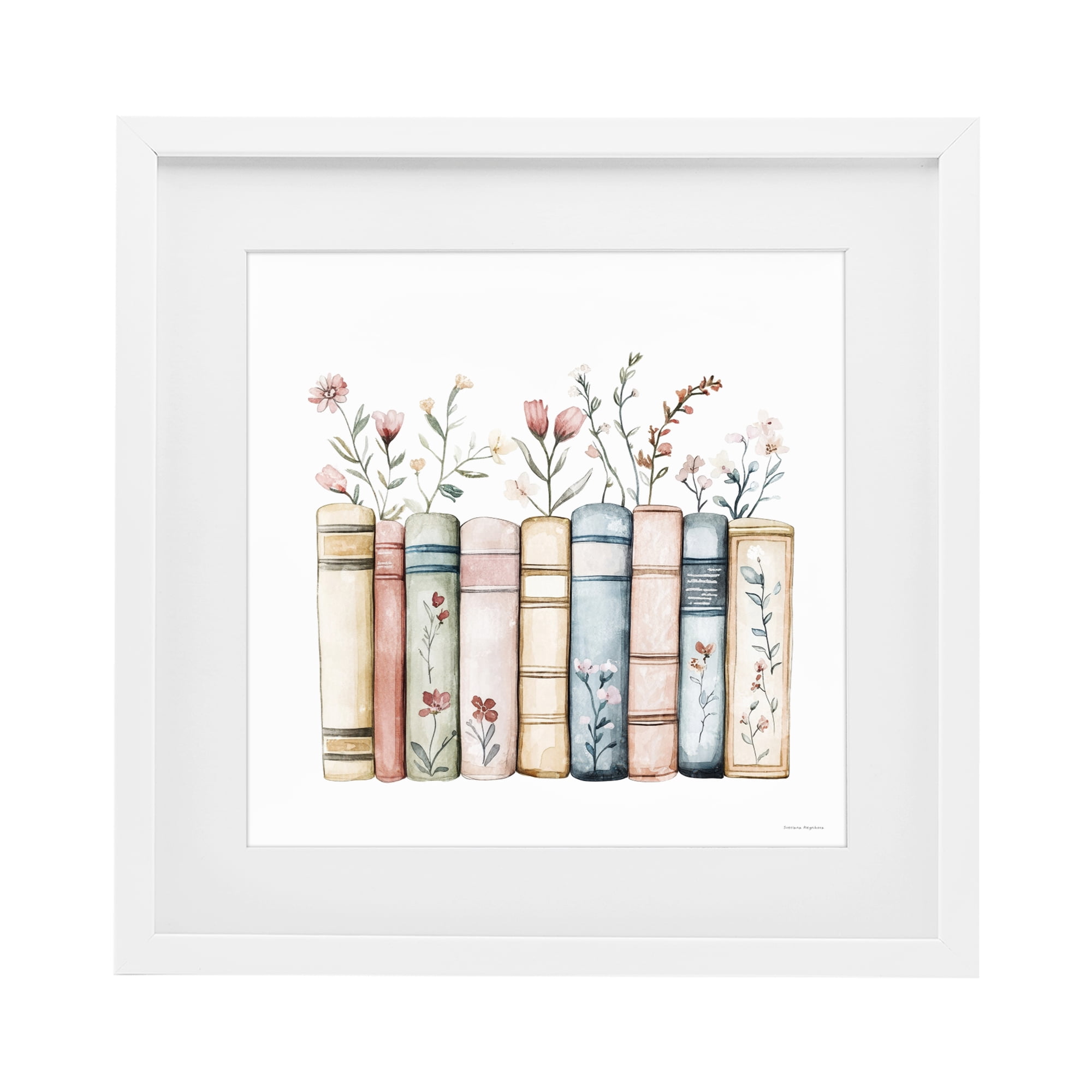 Stupell Industries Words That Blossom White Framed Print Under Glass, design by Svetlana Aleynikova