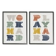 thumbnail image 1 of Stupell Industries Work Hard Play Hard Phrase Children's Block Typography, 16 x 20,Design by Kyra Brown, 1 of 8