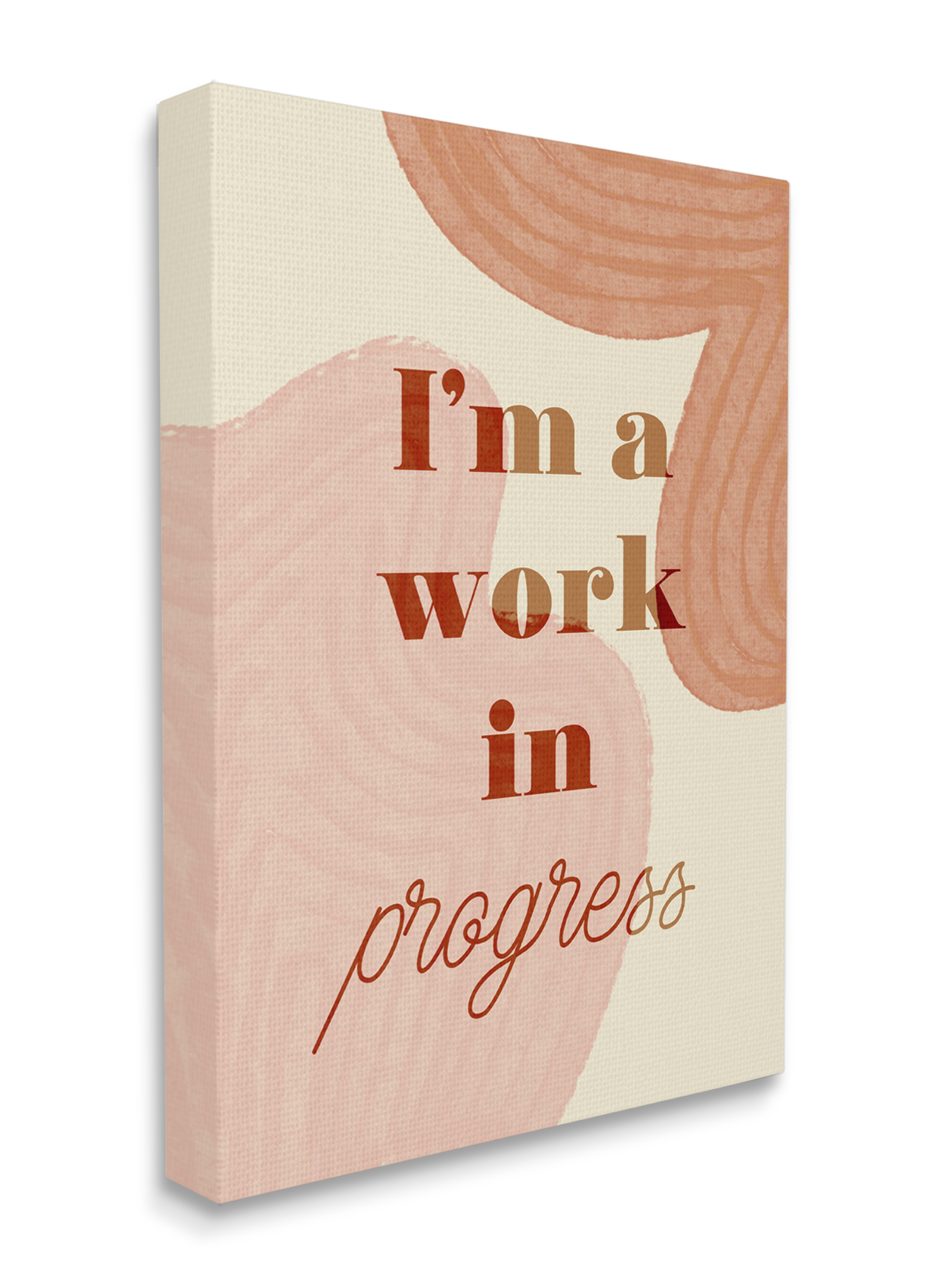Stupell Industries Work In Progress Phrase Abstract Warm Shapes Canvas Wall Art, 24 x 30, Design by Daphne Polselli