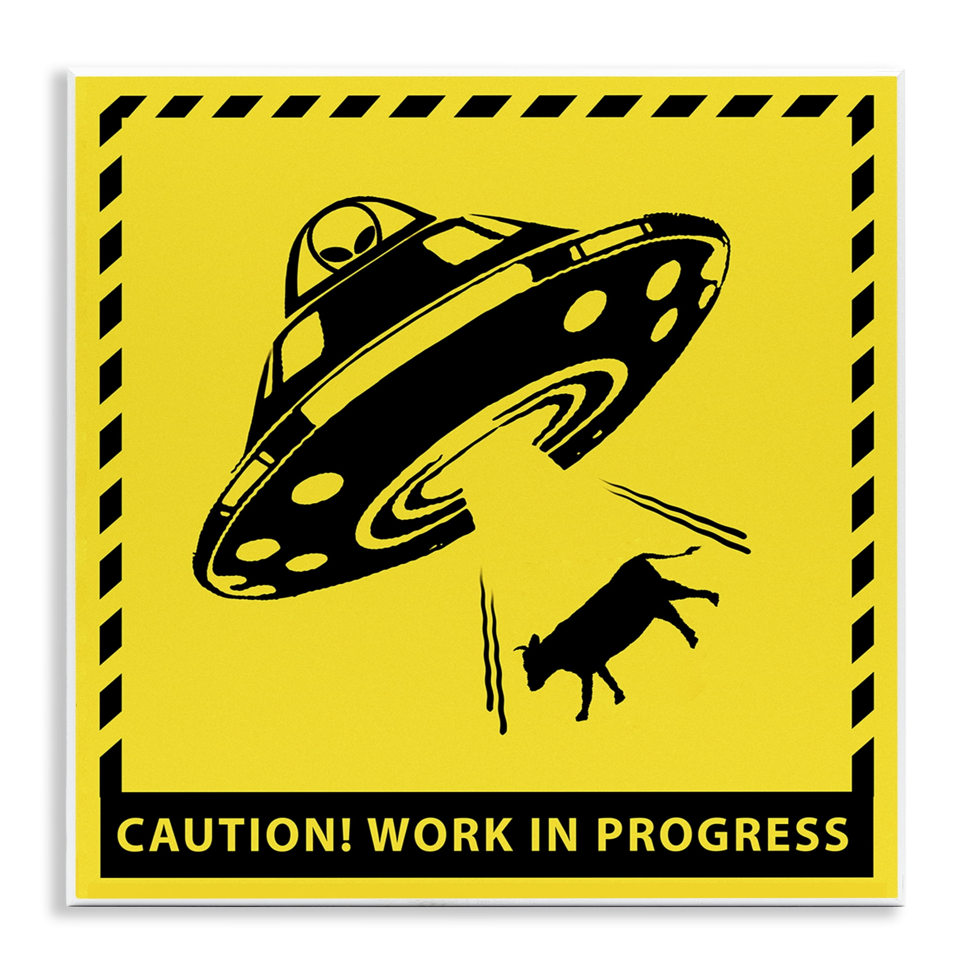 Stupell Industries Work In Progress UFO Novelty & Humor Painting Unframed Art Print Wall Art, 12 x 12