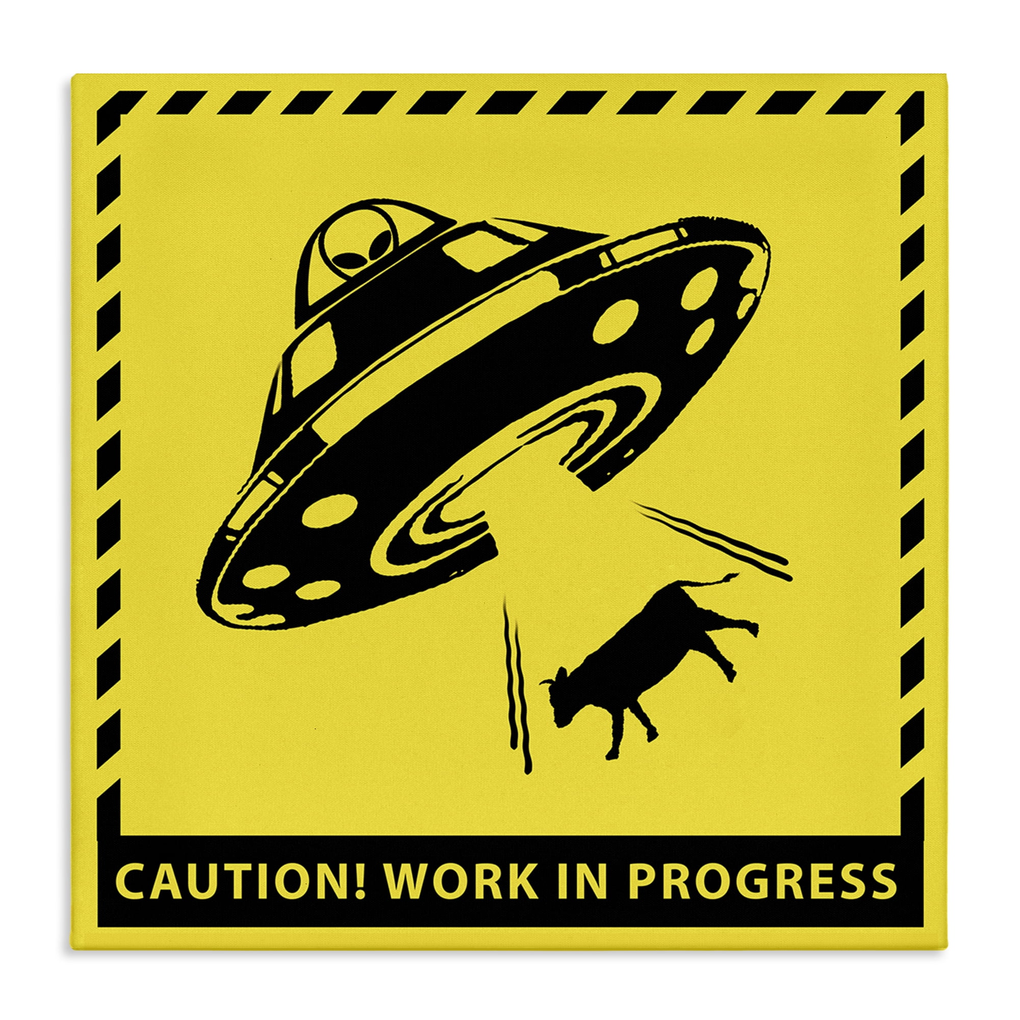 Stupell Industries Work In Progress UFO Novelty & Humor Painting Wrapped Canvas Art Print Wall Art, 30 x 30