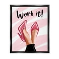 thumbnail image 1 of Stupell Industries Work It Fashion Heels Graphic Art Jet Black Floating Framed Canvas Print Wall Art, Design by Elizabeth Tyndall, 1 of 6