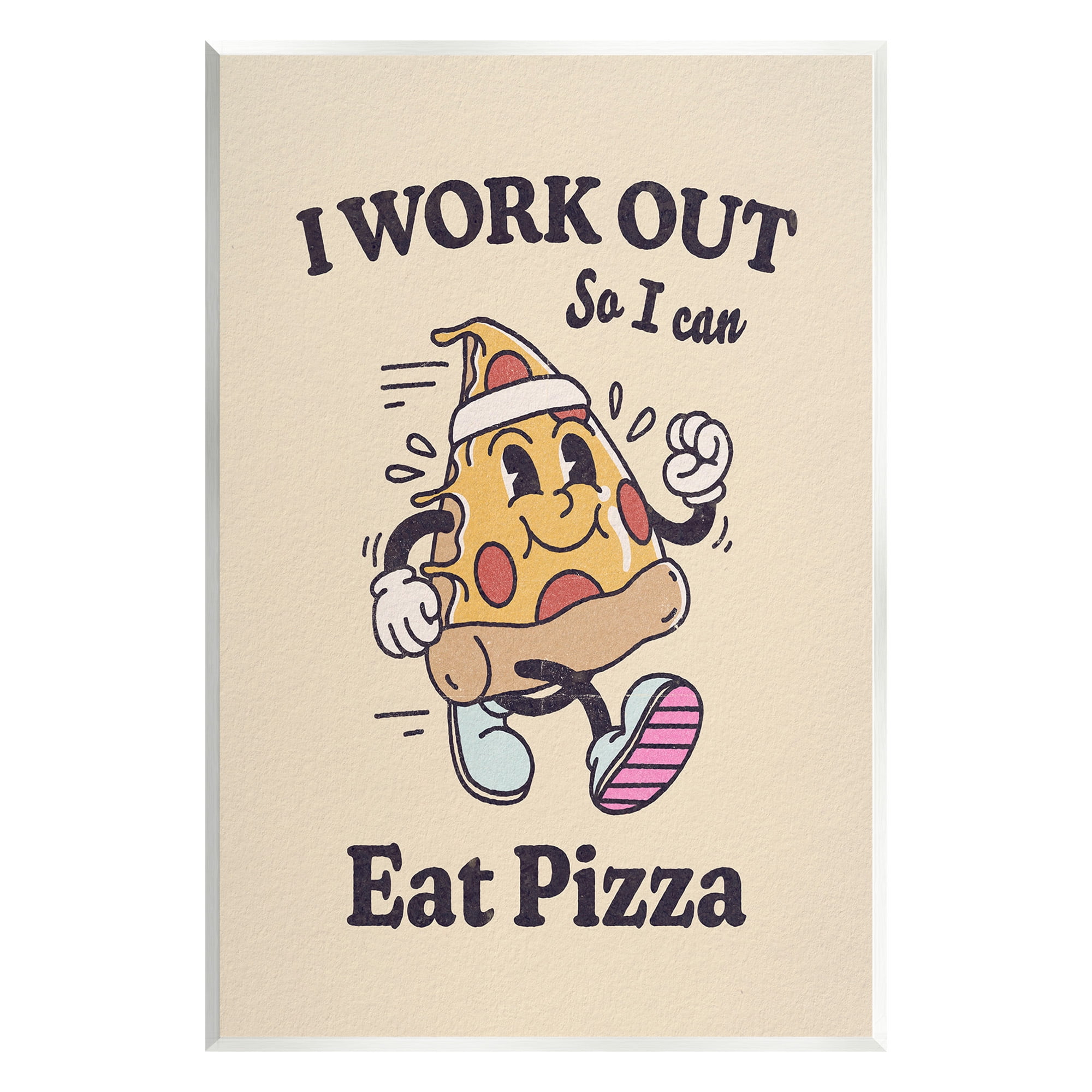 Stupell Industries Work Out To Eat Pizza Food & Beverage Painting Unframed Art Print Wall Art, 10 x 15
