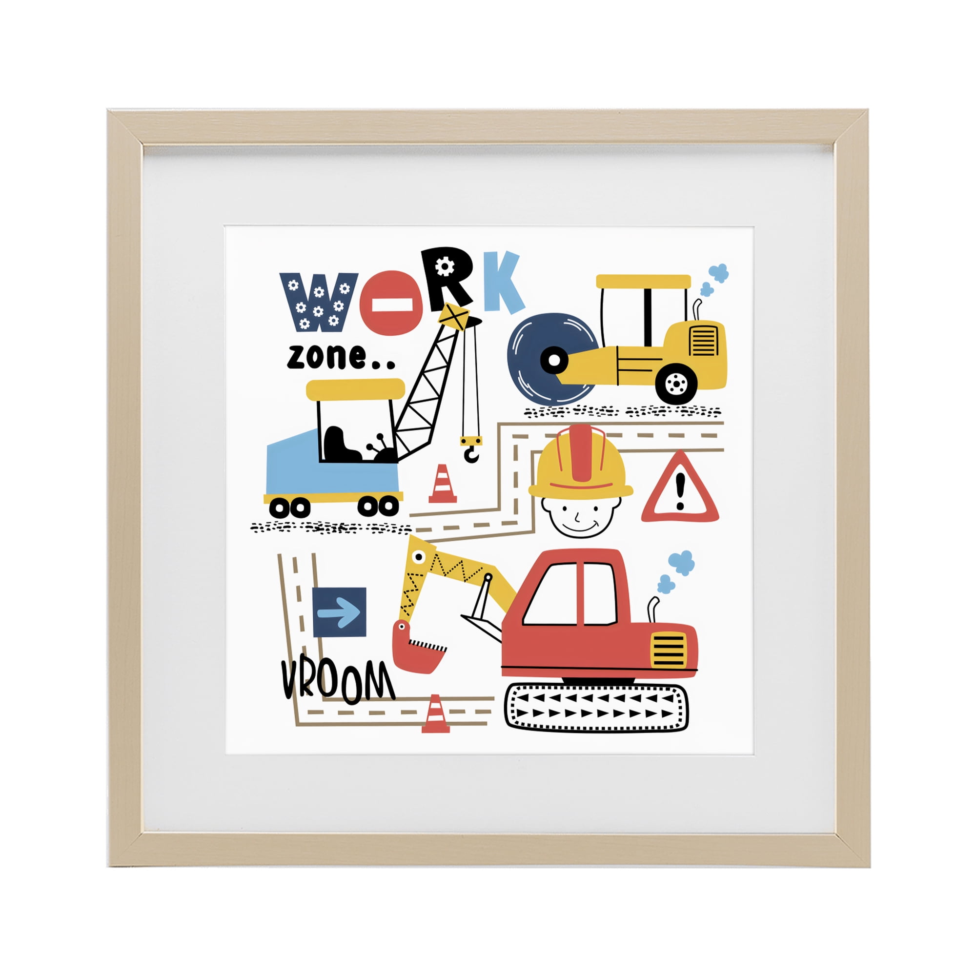 Stupell Industries Work Zone Construction Essentials Birch Framed Print Under Glass, design by Creative Studio