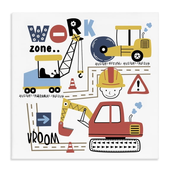 Stupell Industries Work Zone Construction Essentials Canvas Wall Art, design by Creative Studio