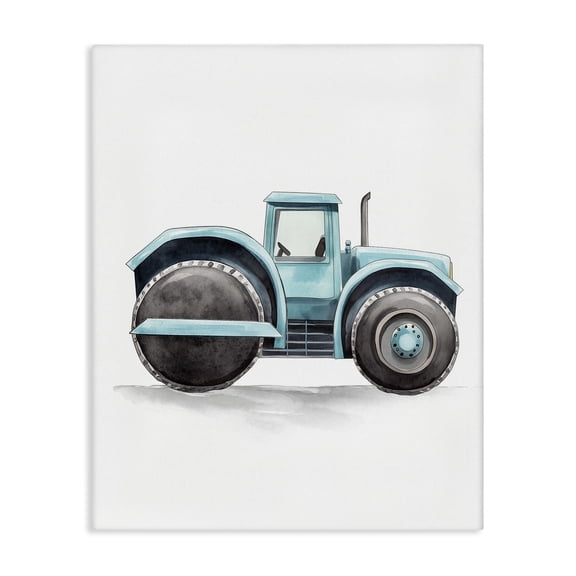 Stupell Industries Working Trucks Blue Roller Transportation Painting Wrapped Canvas Canvas Art Print Wall Art, 24 x 30