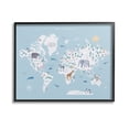 thumbnail image 1 of Stupell Industries World Animals Map Animals & Insects Painting Black Framed Art Print Wall Art, 14 x 11, 1 of 9