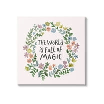 Stupell Industries World Is Full Of Magic Wreath Graphic Art Gallery Wrapped Canvas Print Wall Art, Design by Nina Muis Surface Design