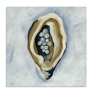 Stupell Industries World Is Your Oyster Coastal Painting Gallery Wrapped Canvas Art Print Wall Art, 17 x 17