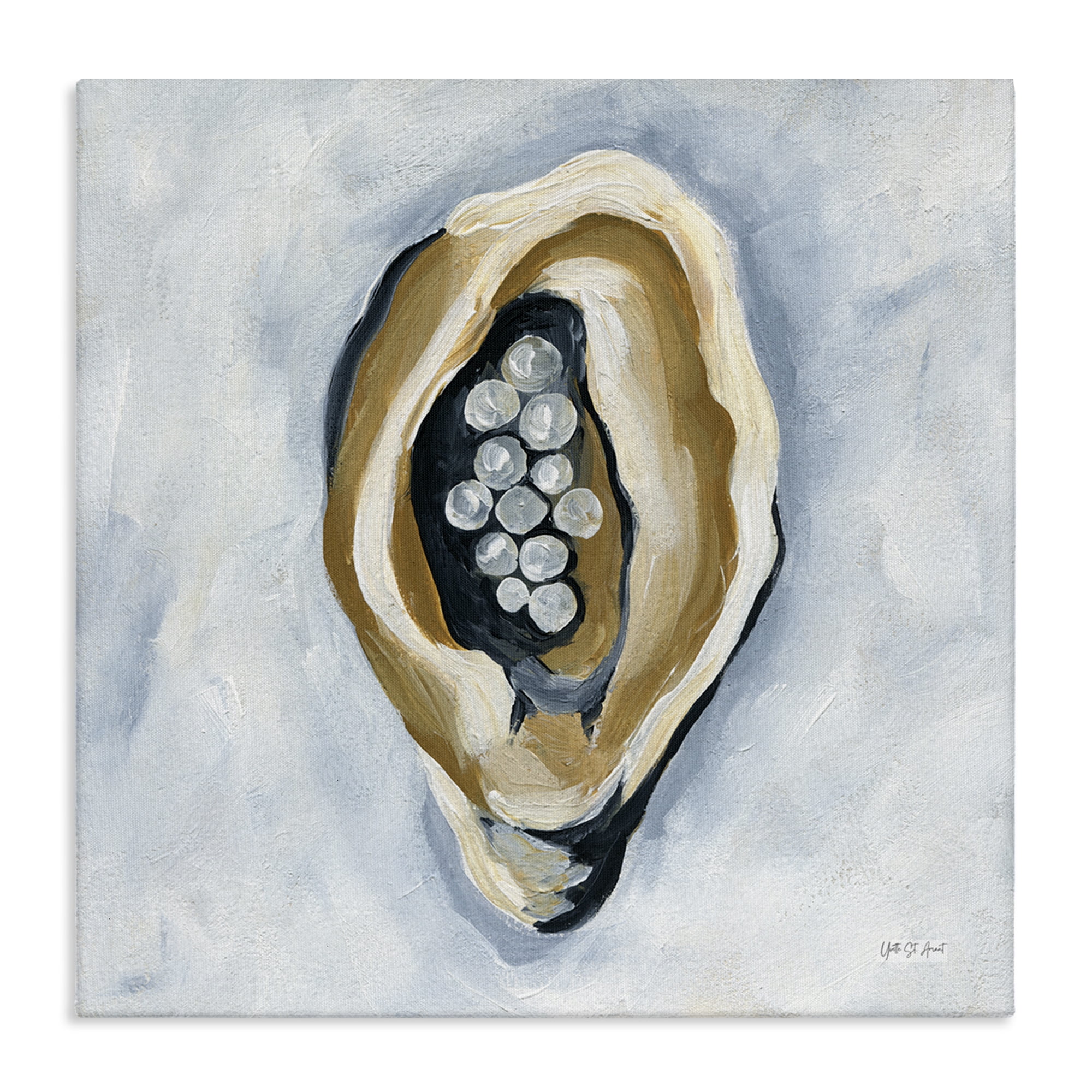 Stupell Industries World Is Your Oyster Coastal Painting Gallery Wrapped Canvas Art Print Wall Art, 30 x 30