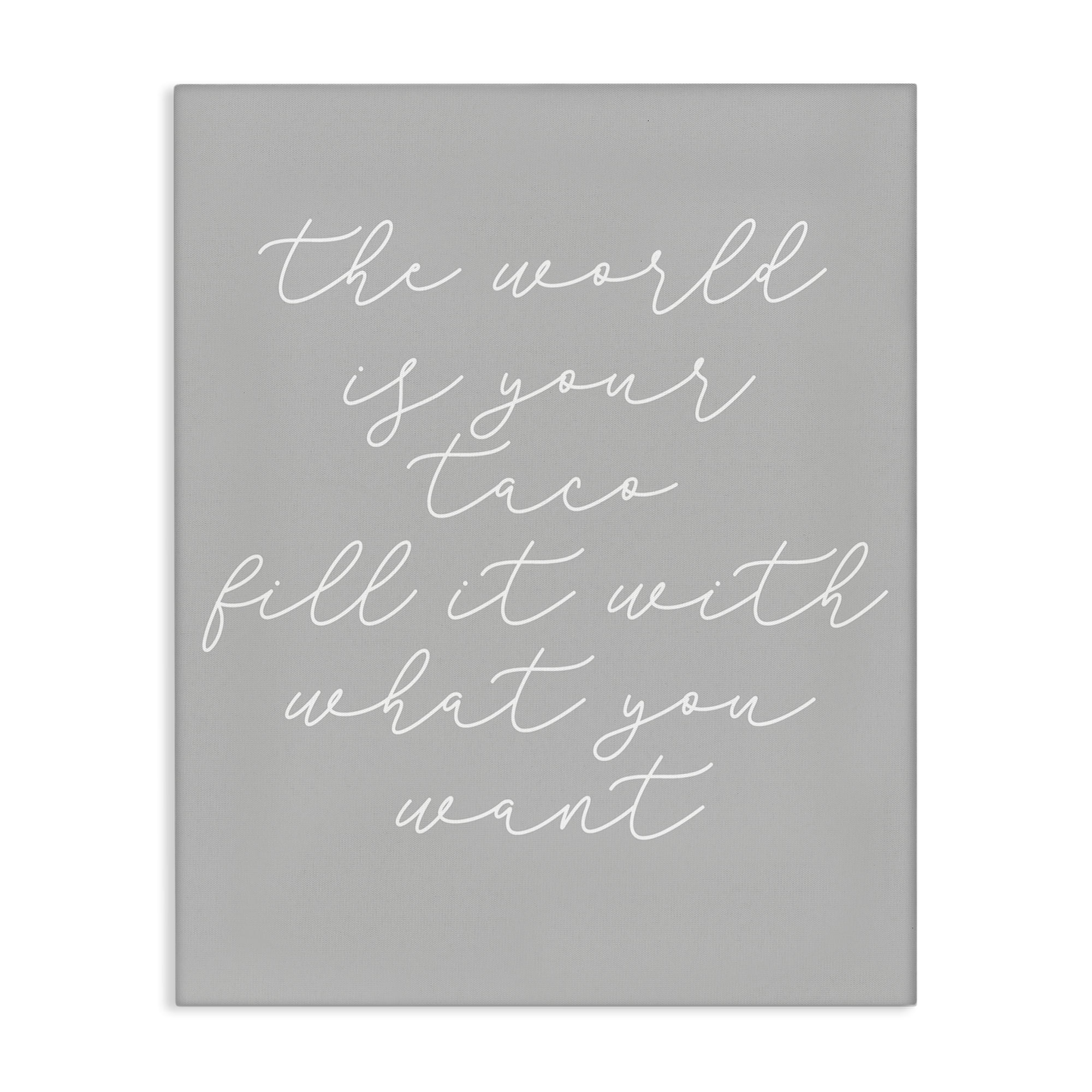 Stupell Industries World Is Your Taco Text & Numbers Painting Wrapped Canvas Art Print Wall Art, 30 x 40