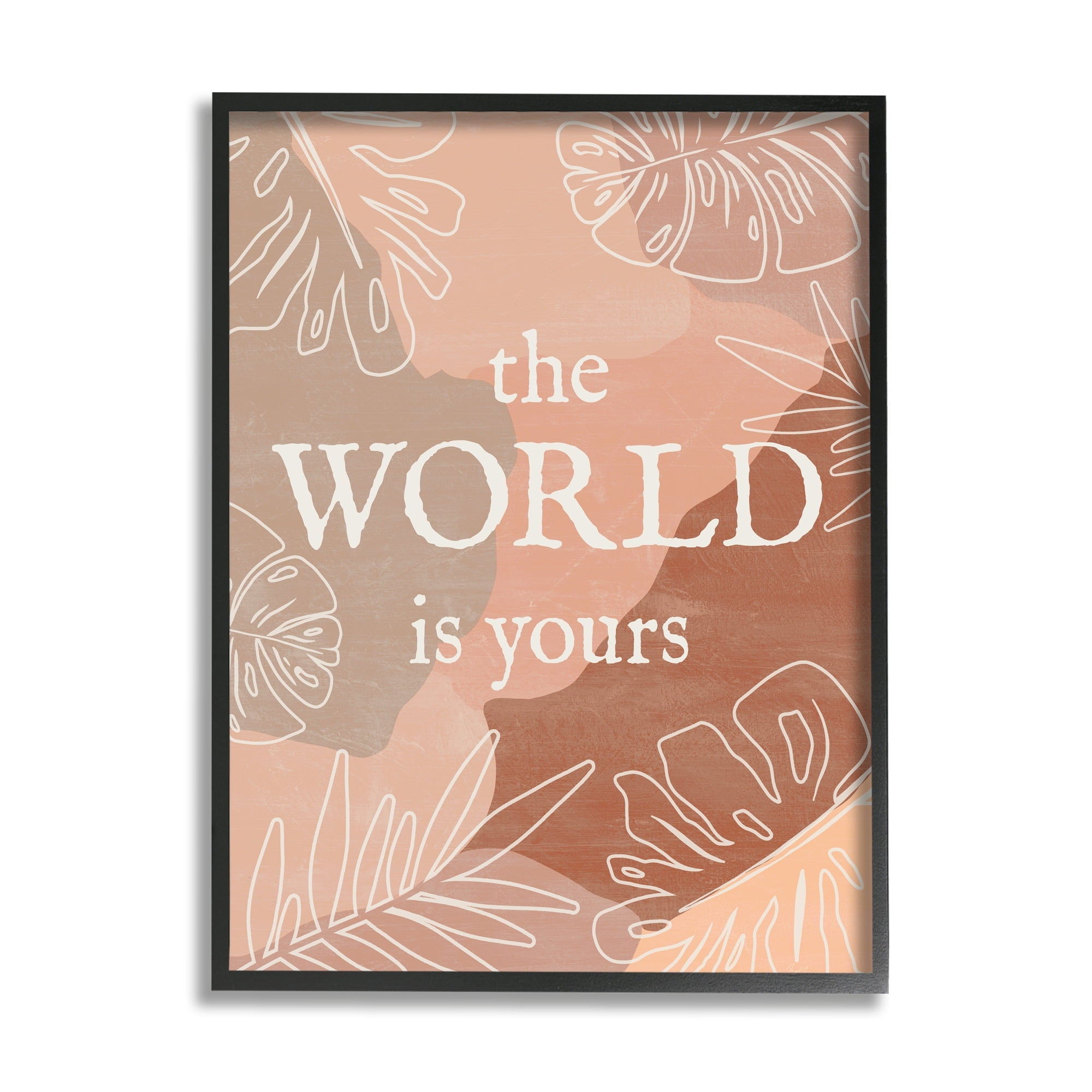 Stupell Industries World Is Yours Monstera Plant Boho Blocked Shapes,16 x 20, Design by Natalie Carpentieri