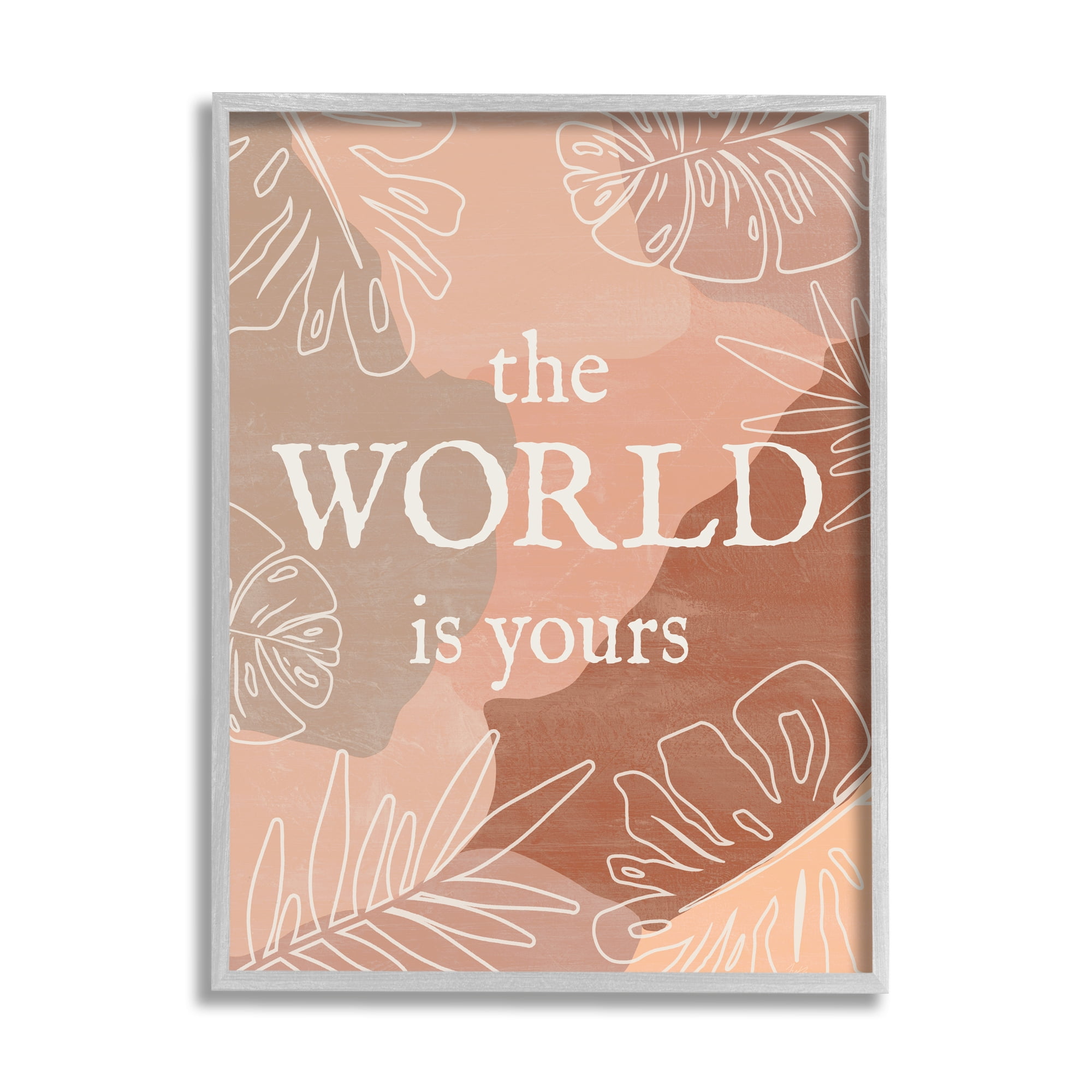 Stupell Industries World Is Yours Monstera Plant Boho Blocked Shapes,16 x 20, Design by Natalie Carpentieri