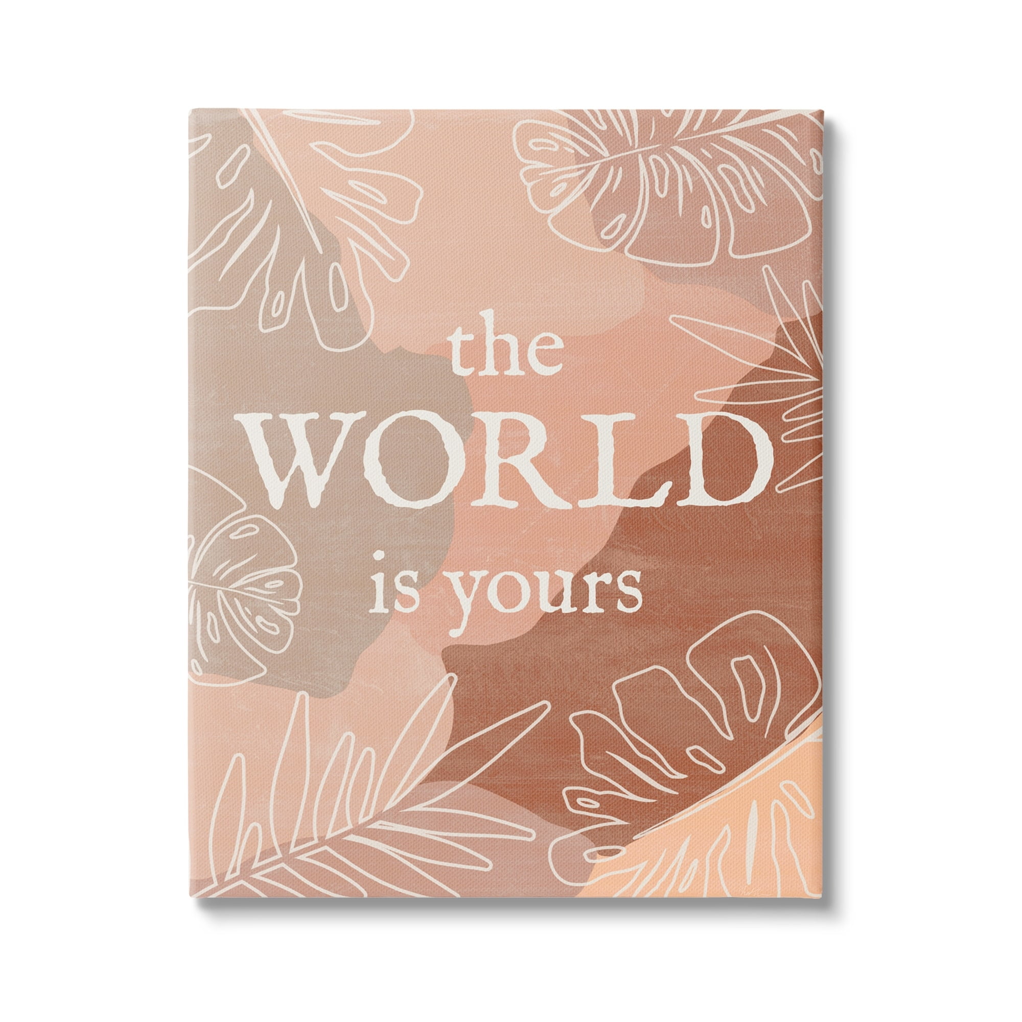 Stupell Industries World Is Yours Monstera Plant Boho Blocked Shapes,30 x 40, Design by Natalie Carpentieri