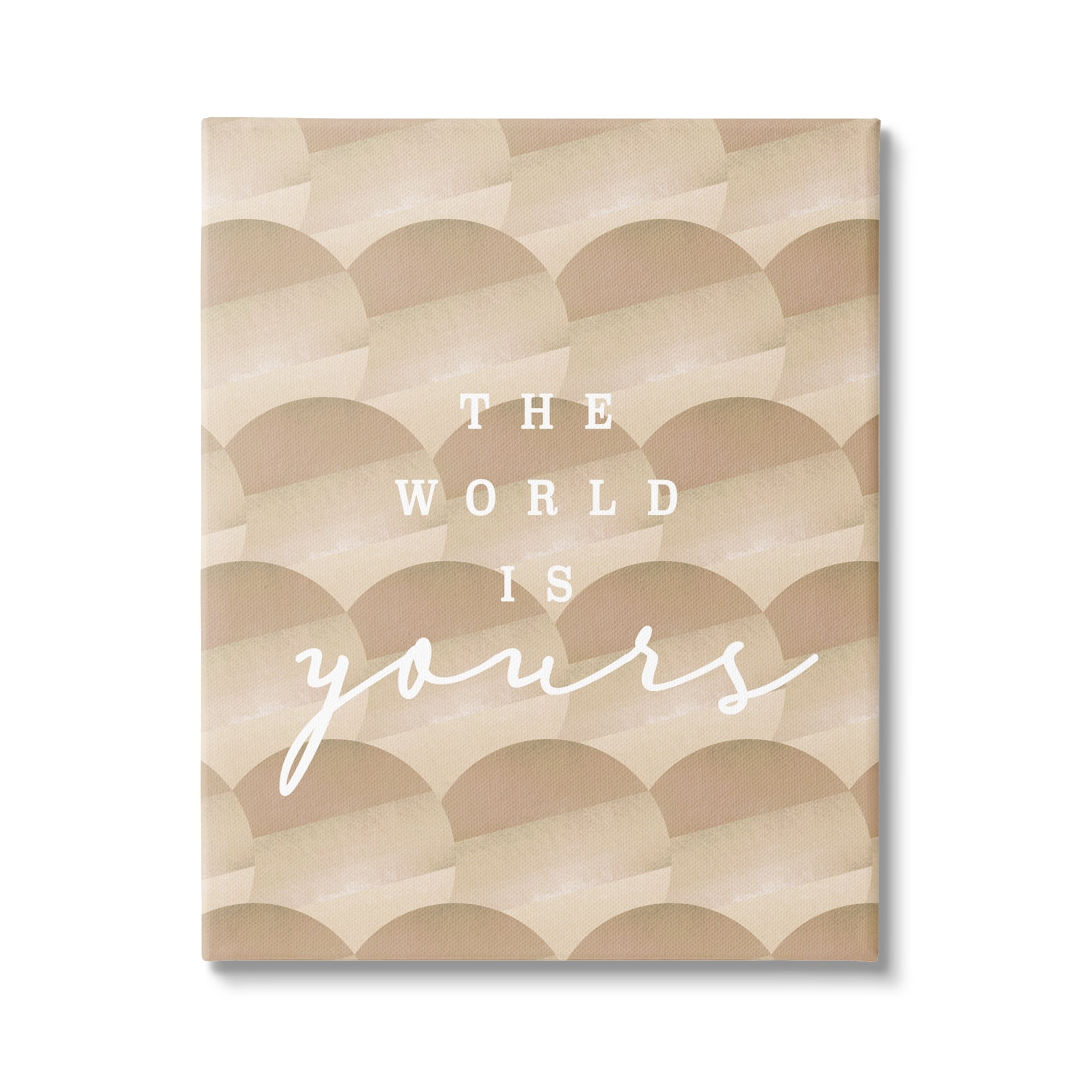 Stupell Industries World Is Yours Phrase Geometric Circle Pattern Canvas Wall Art, 16 x 20, Design by Lil' Rue
