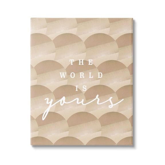 Stupell Industries World Is Yours Phrase Geometric Circle Pattern Canvas Wall Art, 16 x 20, Design by Lil' Rue