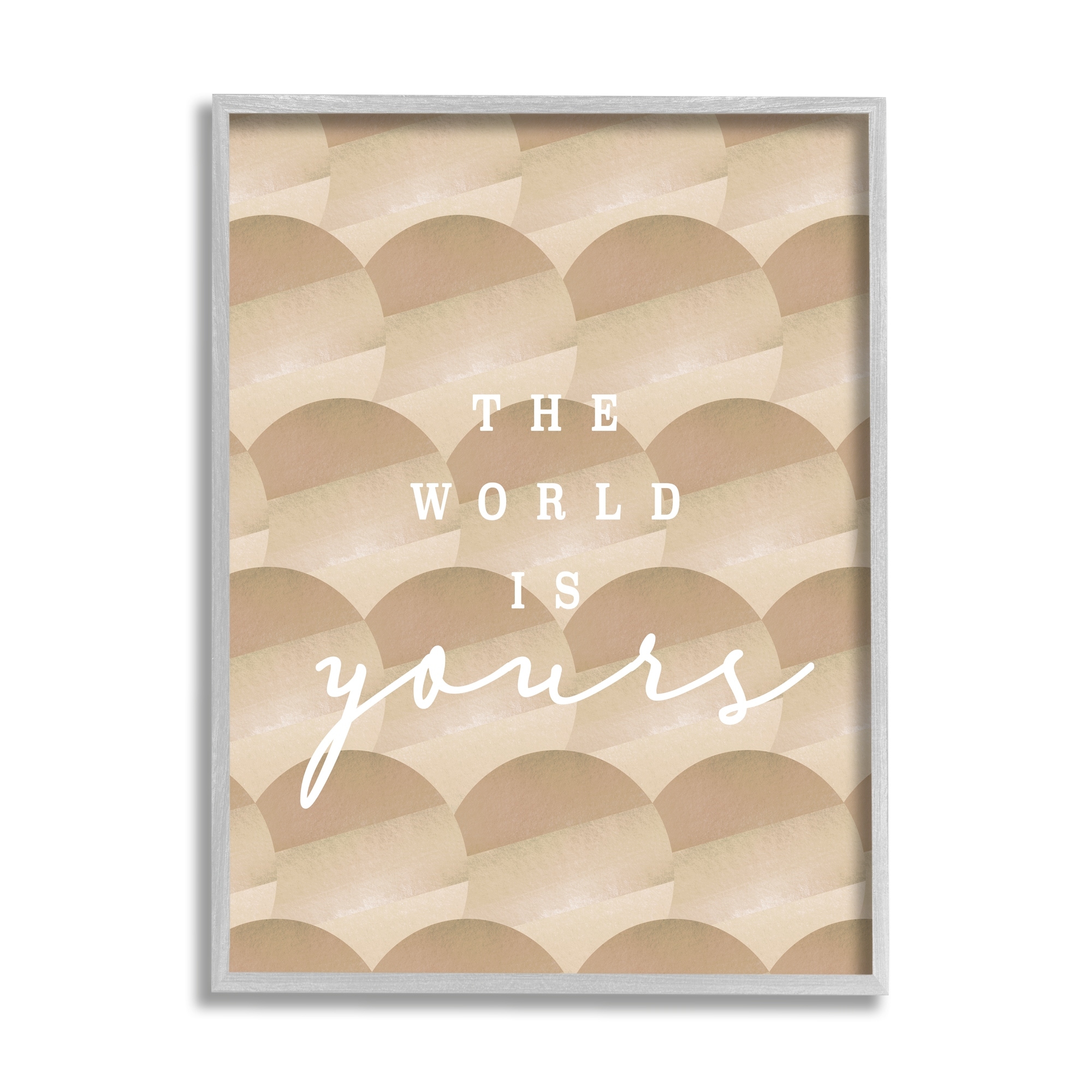Stupell Industries World Is Yours Phrase Geometric Circle Pattern Framed Wall Art, 11 x 14, Design by Lil' Rue