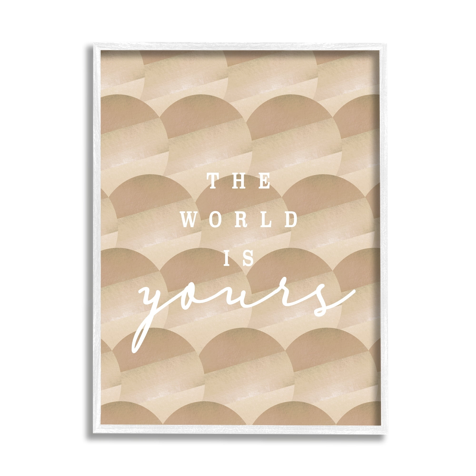 Stupell Industries World Is Yours Phrase Geometric Circle Pattern Framed Wall Art, 16 x 20, Design by Lil' Rue