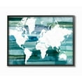 thumbnail image 1 of Stupell Industries World Map Blue Green Watercolor Painting Framed Wall Art by Grace Popp, 1 of 6