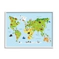 thumbnail image 1 of Stupell Industries World Map Cartoon And Colorful Graphic Art White Framed Art Print Wall Art, 16x20, by In House, 1 of 7