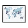 thumbnail image 1 of Stupell Industries World Map with Labels Monochromatic Blue Regions, 24 x 30, Designed by Urban Epiphany, 1 of 8