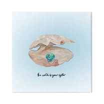 Stupell Industries World Your Oyster Phrase Animals & Insects Painting Gallery Wrapped Canvas Art Print Wall Art, 17 x 17