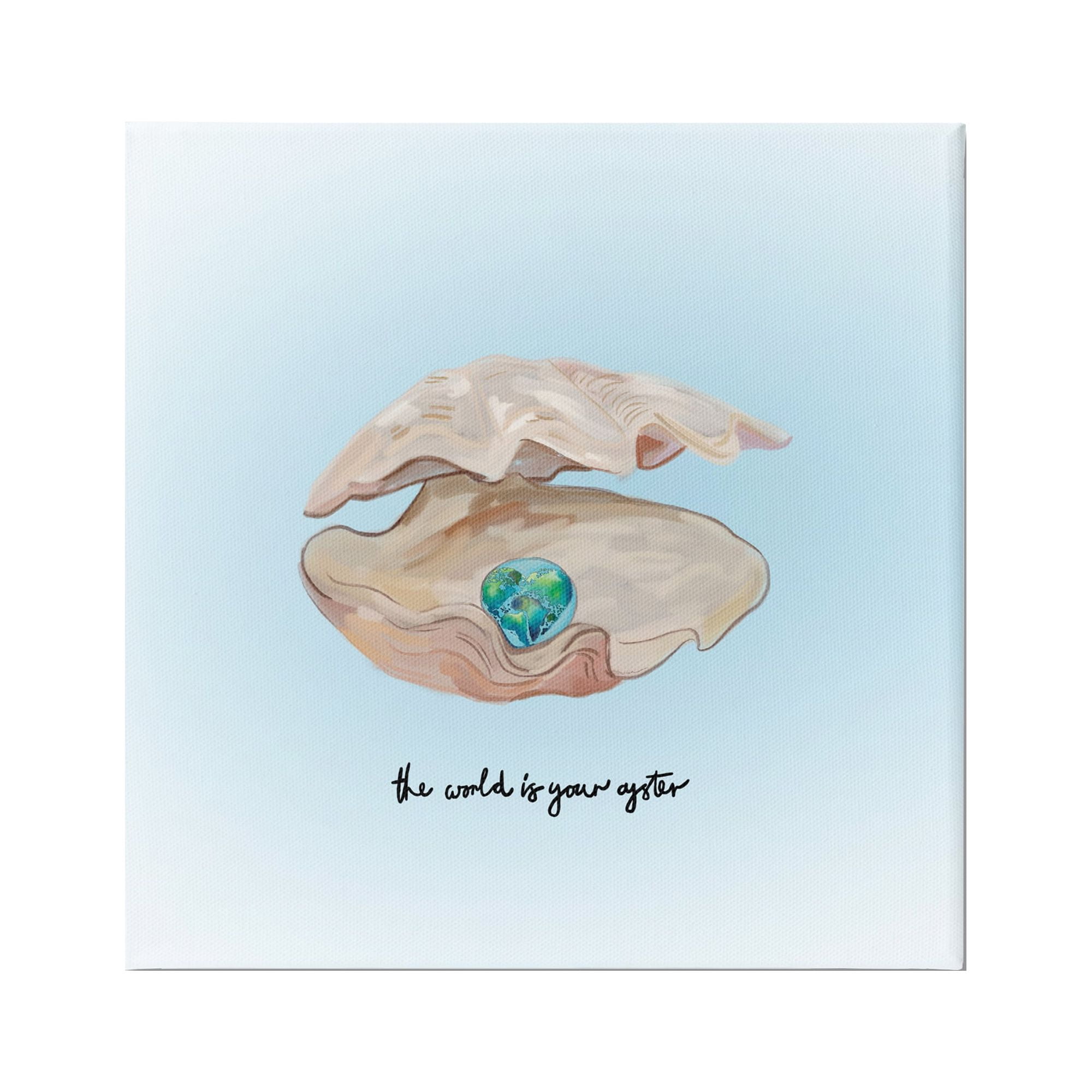 Stupell Industries World Your Oyster Phrase Animals & Insects Painting Gallery Wrapped Canvas Art Print Wall Art, 30 x 30