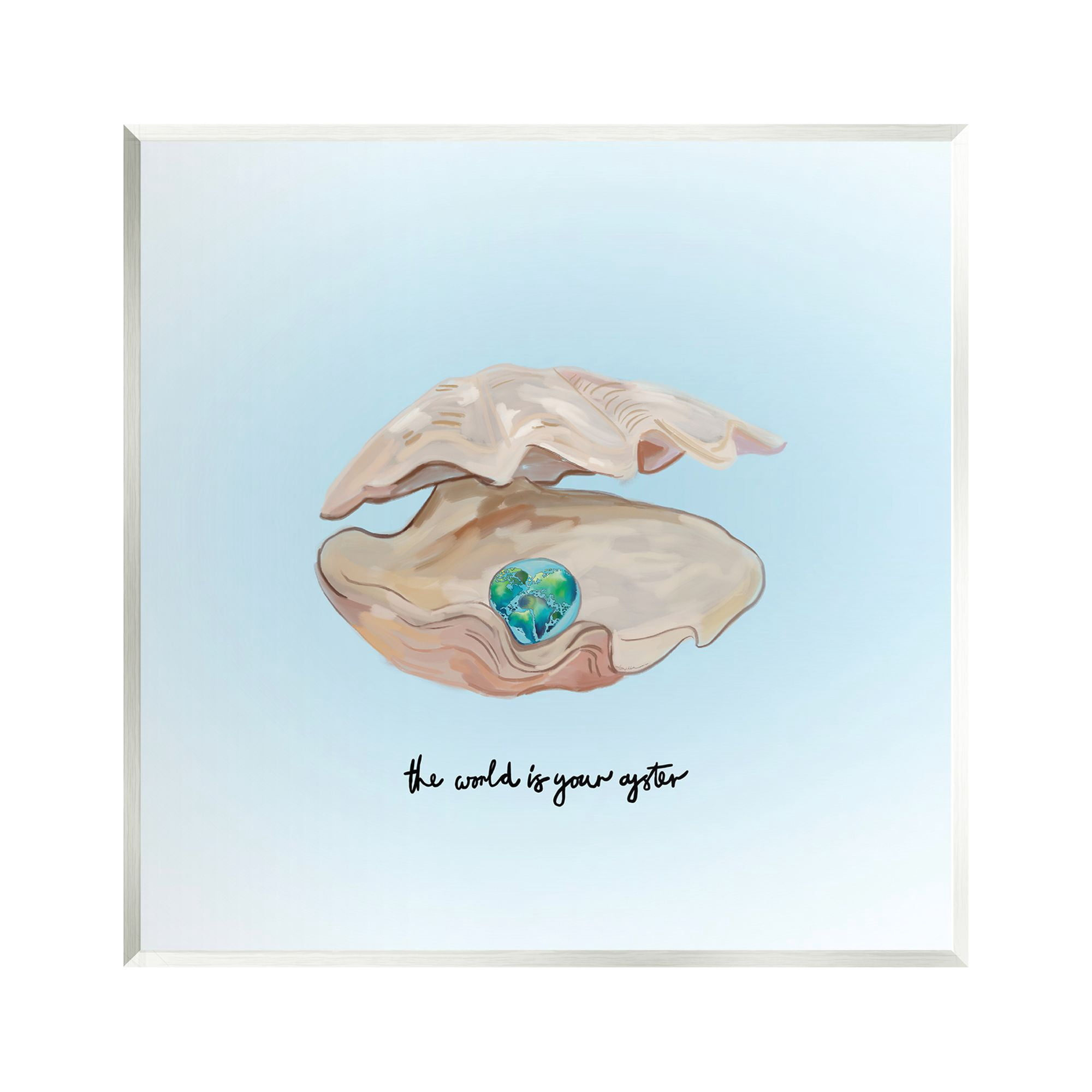 Stupell Industries World Your Oyster Phrase Animals & Insects Painting Unframed Art Print Wall Art, 12 x 12