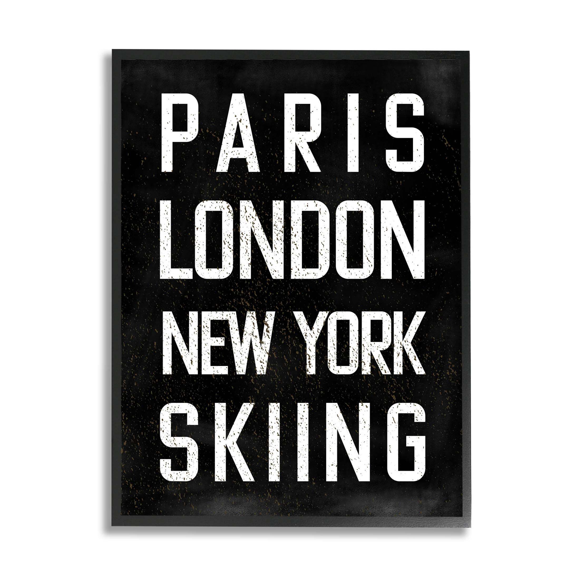 Stupell Industries Worldwide Skiing Winter Sports Graphic Art Black Framed Art Print Wall Art, Design by Valerie Weiners