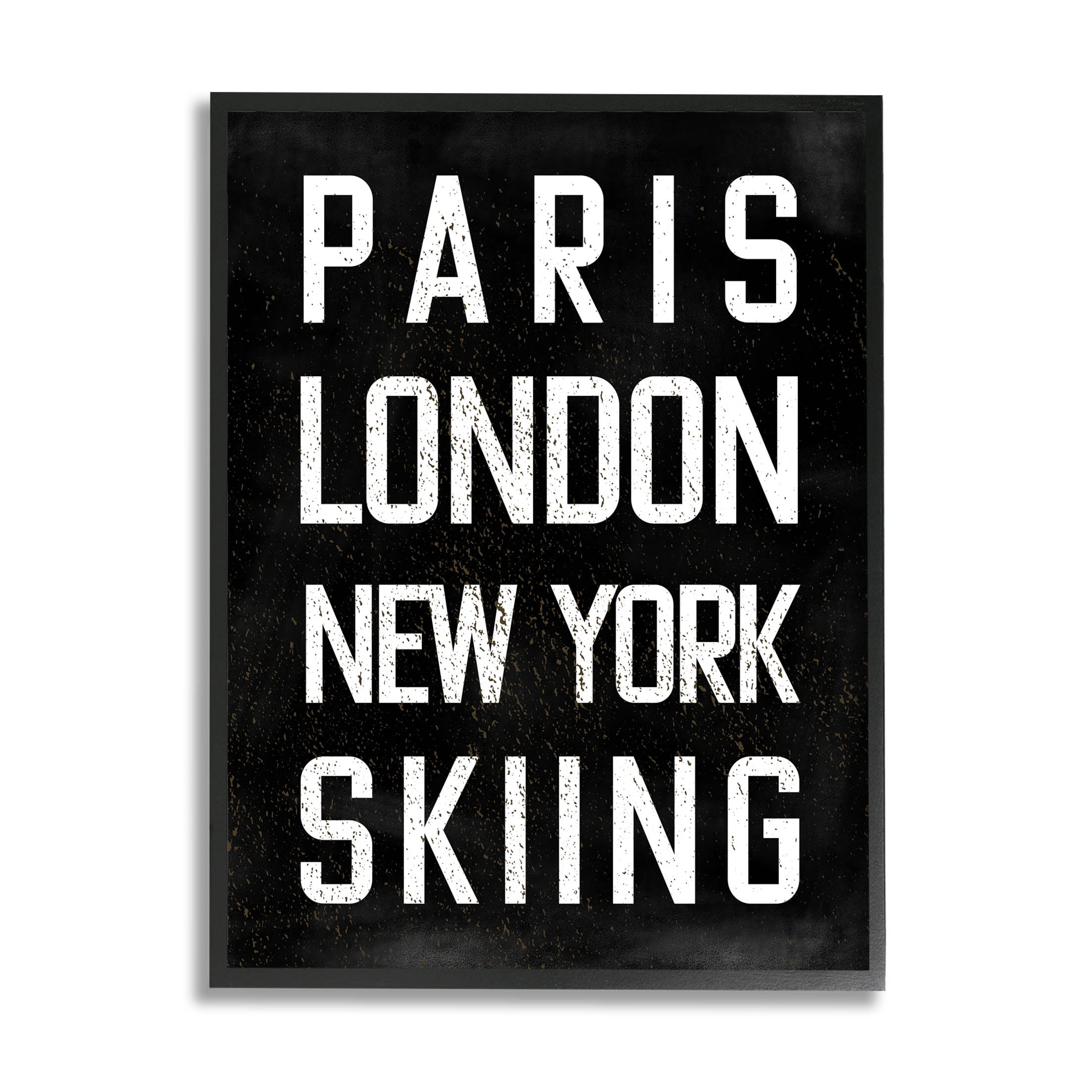 Stupell Industries Worldwide Skiing Winter Sports Graphic Art Black Framed Art Print Wall Art, Design by Valerie Weiners