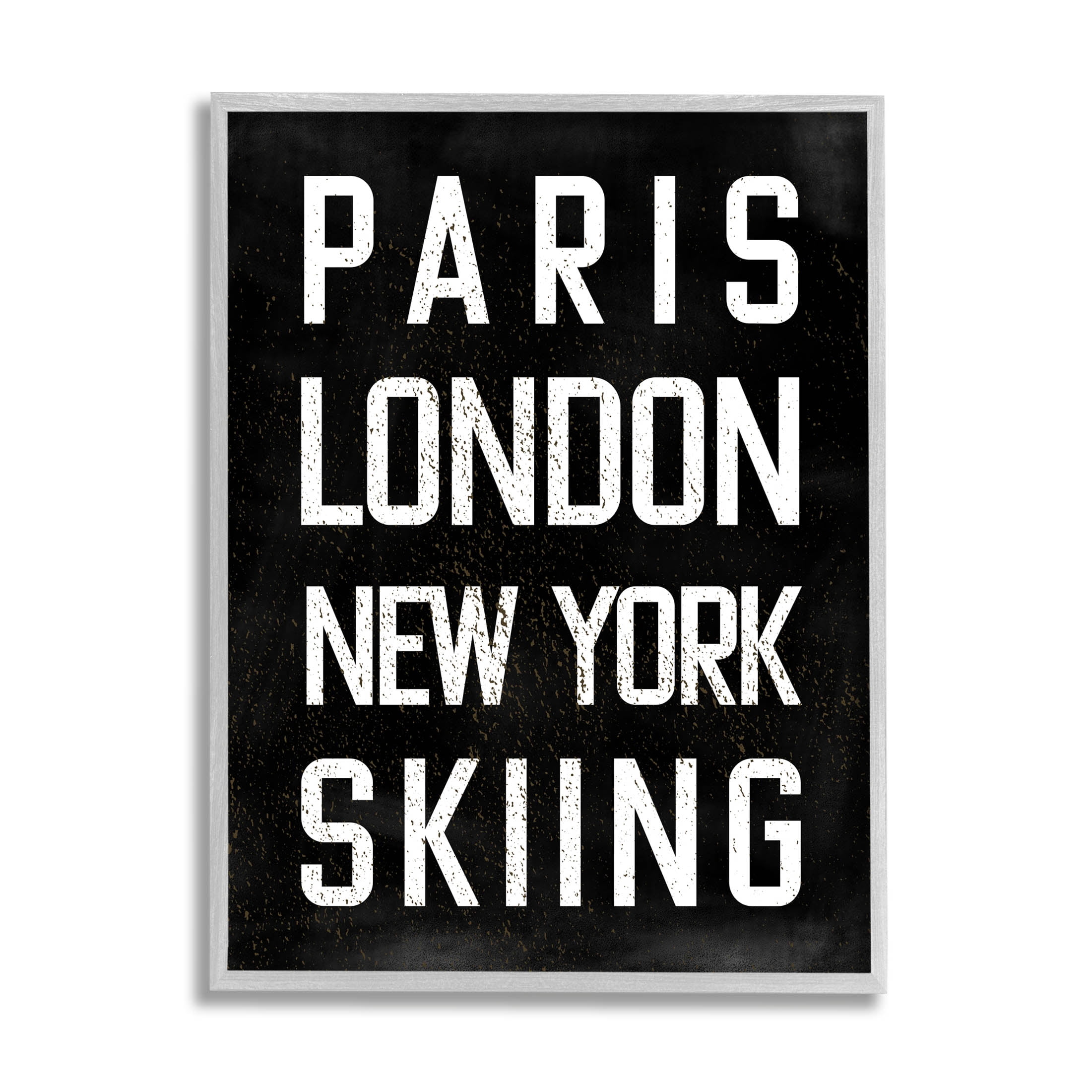 Stupell Industries Worldwide Skiing Winter Sports Graphic Art Gray Framed Art Print Wall Art, Design by Valerie Weiners