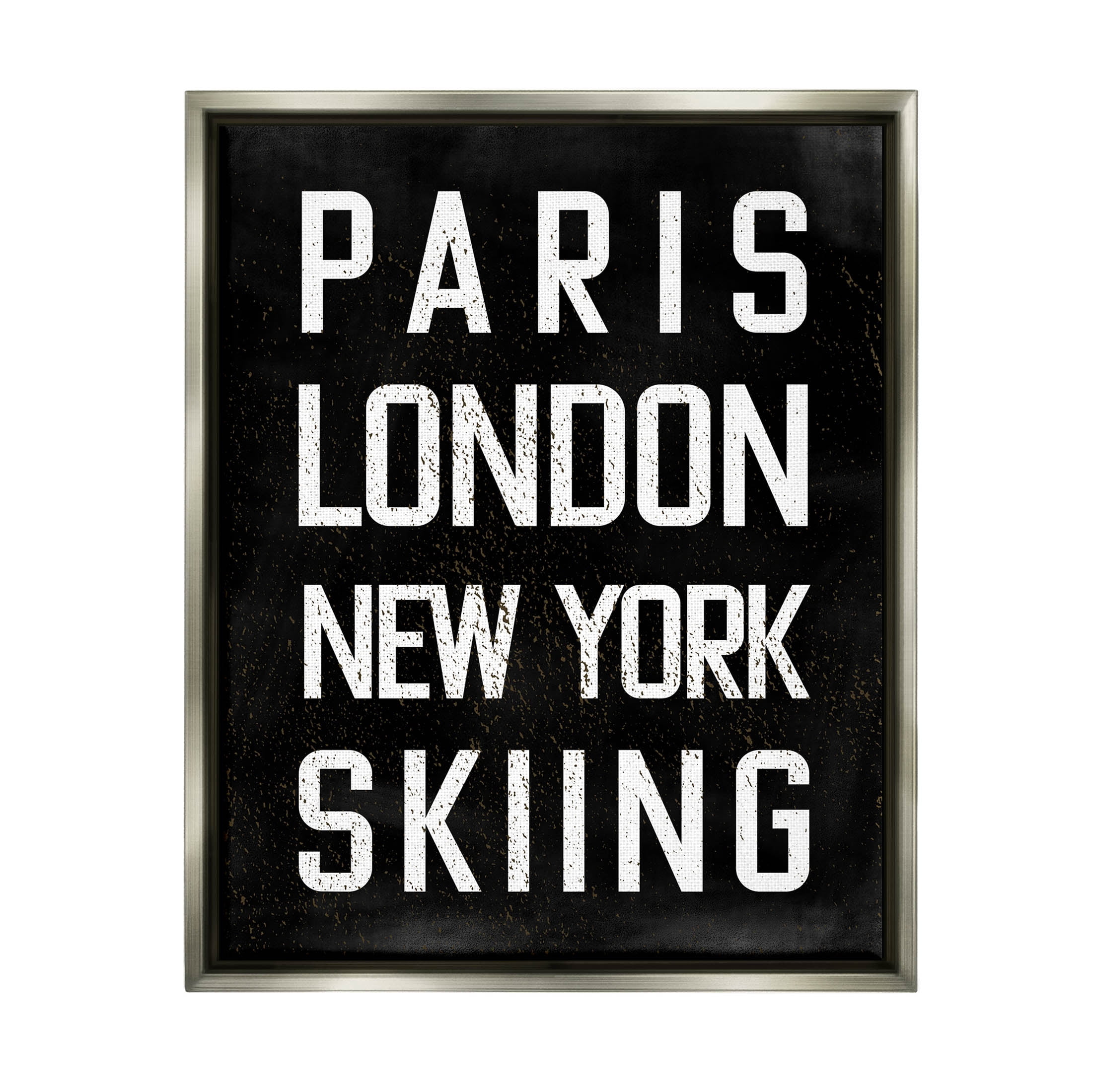 Stupell Industries Worldwide Skiing Winter Sports Graphic Art Luster Gray Floating Framed Canvas Print Wall Art, Design by Valerie Weiners