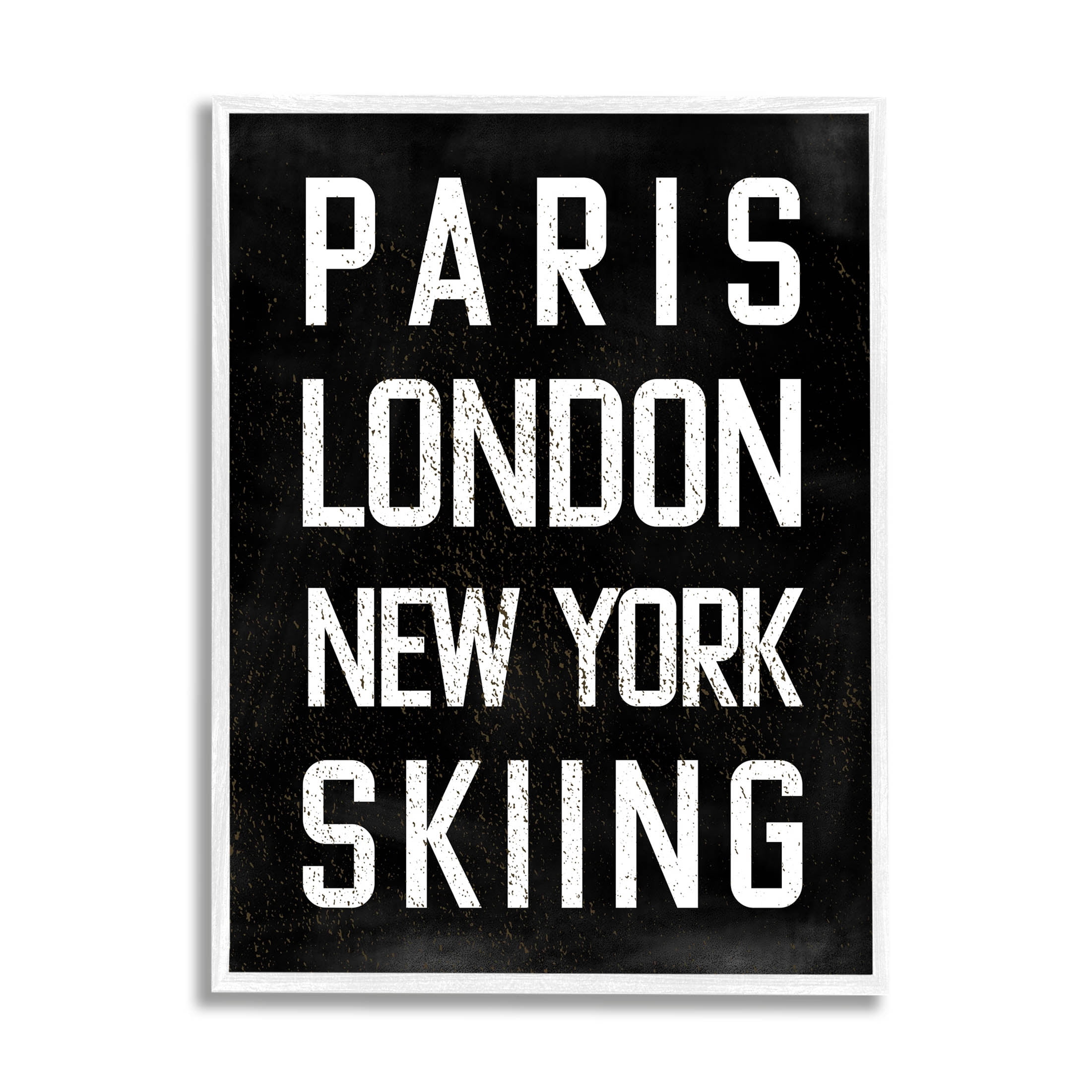 Stupell Industries Worldwide Skiing Winter Sports Graphic Art White Framed Art Print Wall Art, Design by Valerie Weiners