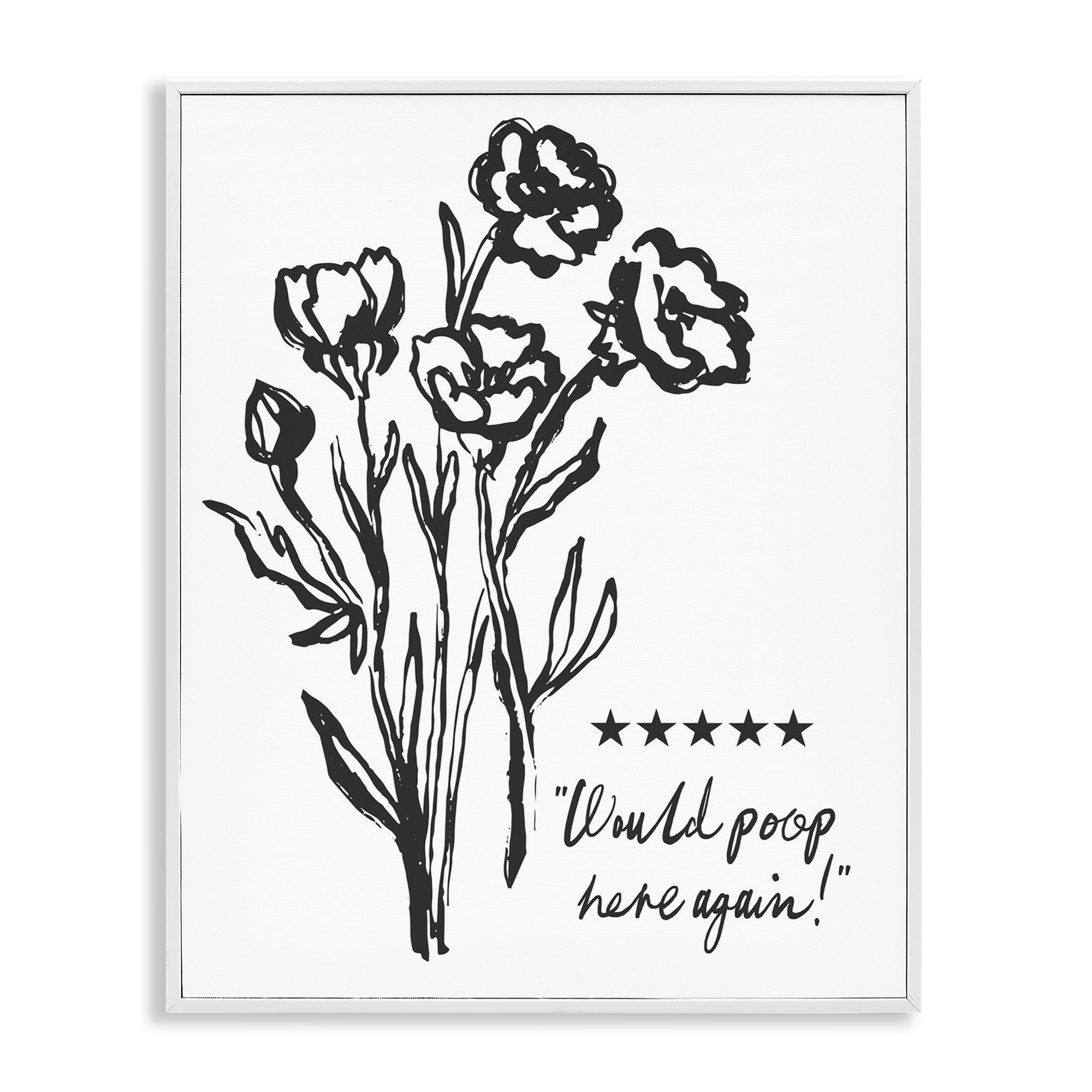 Stupell Industries Would Poop Here Again White Framed Giclee Art, design by Lettered and Lined