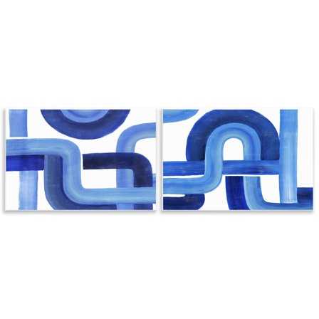 Stupell Industries Woven Blue Lines Geometric Color Abstraction Wall Plaque by Grace Popp