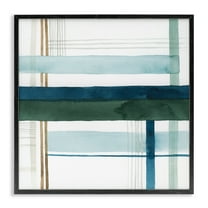 Stupell Industries Woven Green Hue Pattern Abstract Painting Black Framed Art Print Wall Art, 12 x 12