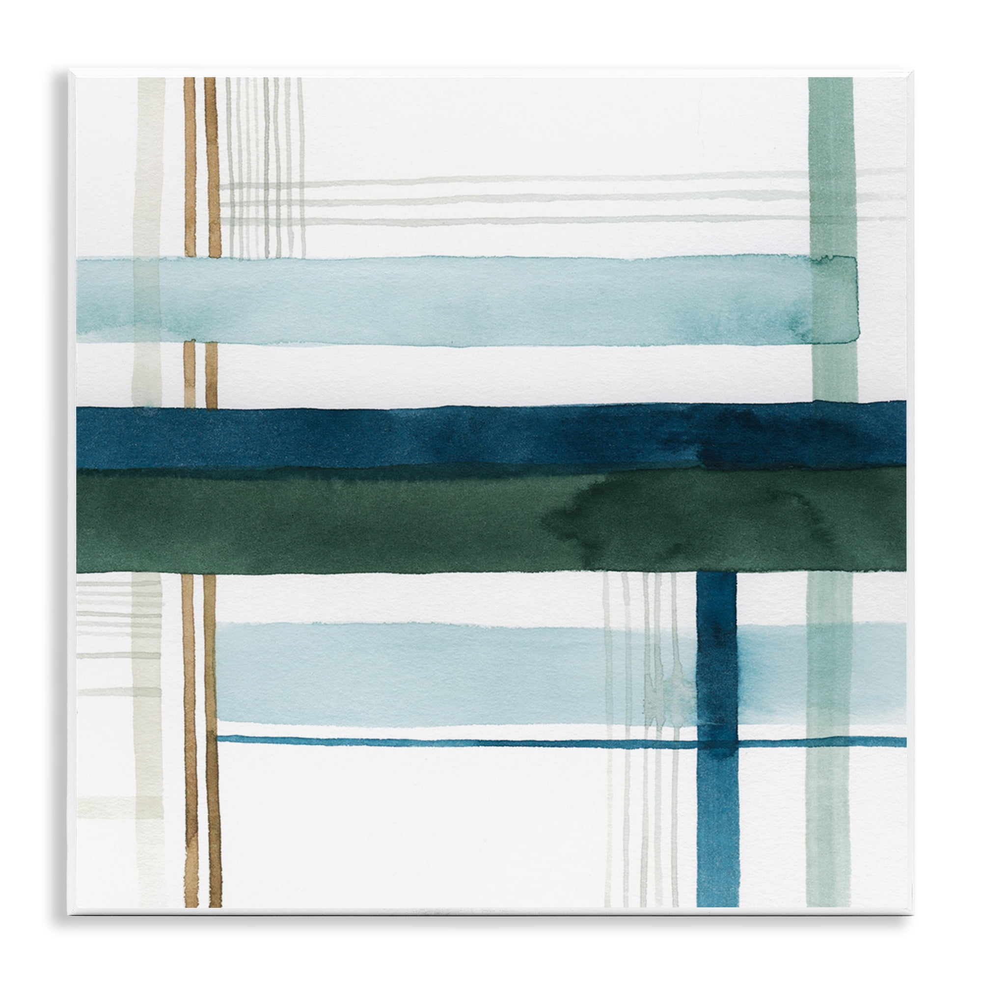 Stupell Industries Woven Green Hue Pattern Abstract Painting Unframed Art Print Wall Art, 12 x 12