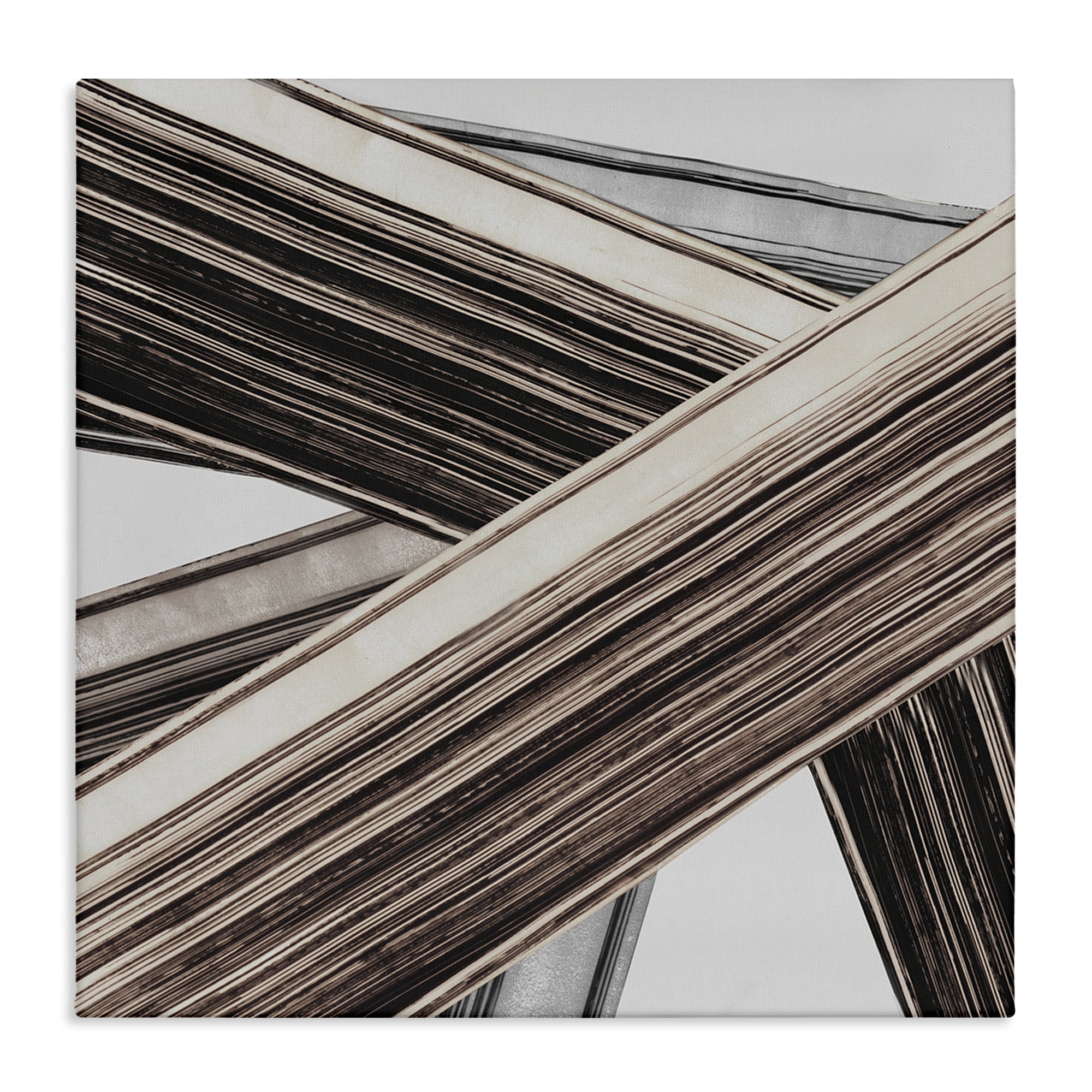 Stupell Industries Woven Lines Composition Abstract Painting Wrapped Canvas Art Print Wall Art, 36 x 36