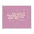 thumbnail image 1 of Stupell Industries Wow Neon Lights Style Text & Numbers Painting White Framed Art Print Wall Art, 14 x 11, 1 of 2