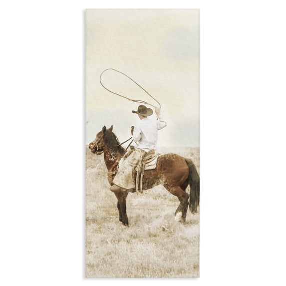 Stupell Industries Rustic Lodge Wrangling Cowboy Lasso Canvas Art, 20 x 48, by Marcus Prime